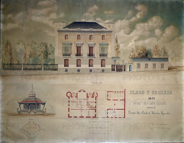 GONZALEZ DEL CAMPO ANTONIO
PLANO Y FACHADA DE UN HOTEL Y SUS DEPENDENCIAS PROPIEDAD DEL CONDE DE HEREDIA SPINOLA- 1876

This image is not downloadable. Contact us for the high res.