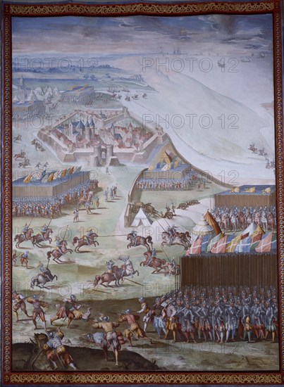 GRANELLO/TAVARON/CASTELLO/CAMBIASSO
DET- BATALLA DE SAN QUINTIN (1557) - PINTURA AL FRESCO 1585- SALA DE BATALLAS- DESPUES DE RESTAURAR
SAN LORENZO DEL ESCORIAL, MONASTERIO-INTERIOR
MADRID

This image is not downloadable. Contact us for the high res.
