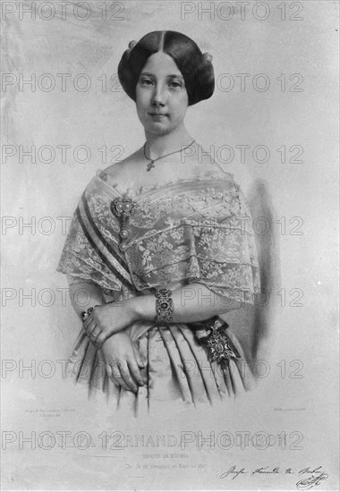 RETRATO DE DOÑA JOSEFA FERNANDA DE BORBON INFANTA DE ESPAÑA - LITOGRAFIA S XIX
MADRID, MUSEO ROMANTICO
MADRID