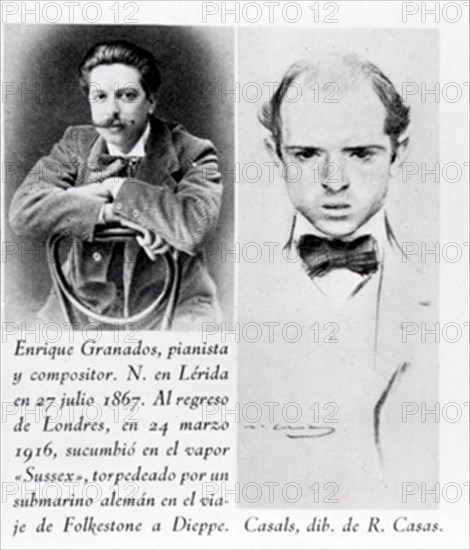 PAU CASALS (1876/1973) DIBUJADO POR RAMON CASAS Y ENRIQUE GRANADOS(1867/1916)-COMPOSITORES ESPAÑOLES
MADRID, COLECCION PARTICULAR
MADRID

This image is not downloadable. Contact us for the high res.