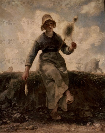 MILLET JEAN FRANCOIS 1814/75
LA HILADORA - S XIX - REALISMO FRANCES
PARIS, MUSEO LOUVRE-INTERIOR
FRANCIA