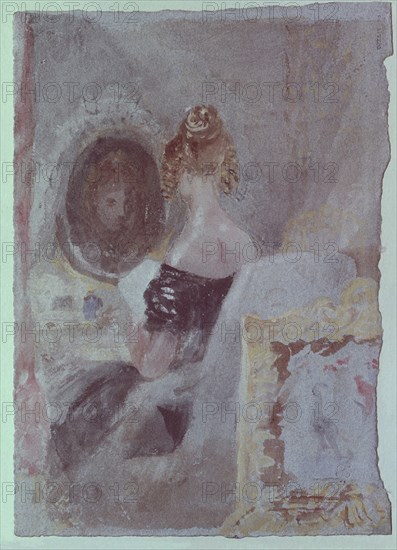 TURNER J M W 1775/1851
INTERIOR EN PETWORTH HOUSE- MUJER DELANTE DE UN ESPEJO- 1830- GOUACHE- 19,2x13,8- ROMANTICISMO INGLE
LONDRES, BRITISH MUSEUM
INGLATERRA