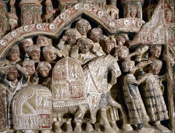 SEPULCRO DEL INFANTE D FELIPE HIJO DE FERNANDO III EL SANTO- DET DEL DUELO- ESCUDOS AL REVES- S XIII
VILLALCAZAR DE SIRGA, IGLESIA DE SANTA MARIA LA BLANCA
PALENCIA

This image is not downloadable. Contact us for the high res.