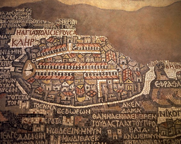 DET-MOSAICO DE MADABA-S VI- 560/65- PERIODO BIZANTINO-MAPA DE LA CIUDAD DE JERUSALEM
MADABA, IGLESIA DE SAN JORGE
JORDANIA

This image is not downloadable. Contact us for the high res.
