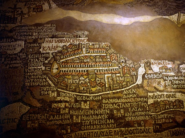DET-MOSAICO DE MADABA-S VI- 560/65- PERIODO BIZANTINO-MAPA DE LA CIUDAD DE JERUSALEM
MADABA, IGLESIA DE SAN JORGE
JORDANIA

This image is not downloadable. Contact us for the high res.
