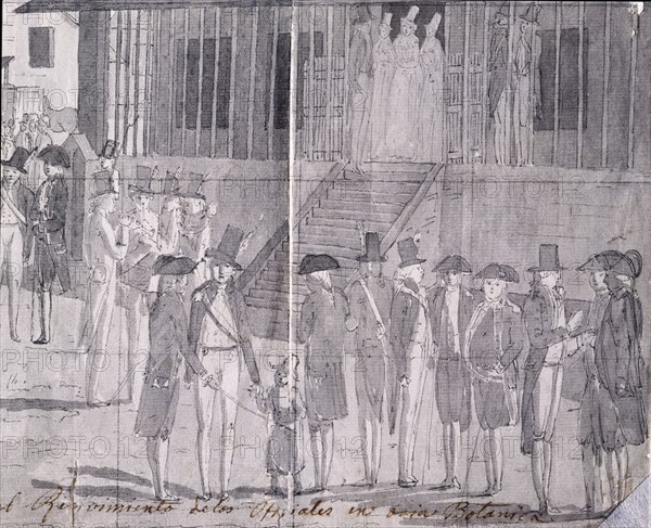 MALAESPINA 1754/1810
BORRADOR DEL REGIMIENTO DE LOS OFICIALES EN BAJA BOTANICA - DIBUJO - S XVIII - DETALLE
MADRID, MUSEO DE AMERICA
MADRID