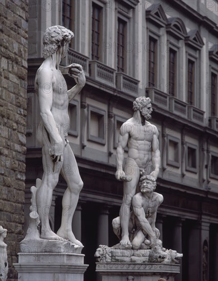 COPIA DEL DAVID DE MIGUEL ANGEL (1504) Y HERCULES Y CACO DE BANDINELLI (1534)- PLAZA DE LA SEÑORIA
FLORENCIA, EXTERIOR
ITALIA