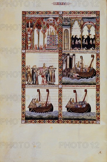 ALFONSO X EL SABIO 1221/84
MTI1-CANTIGA STA MARIA Nº35-F52V-INCENDIO DE IGLESIA Y ATAQUE DE GALERAS CORSARIAS-S XIII
SAN LORENZO DEL ESCORIAL, MONASTERIO-BIBLIOTECA
MADRID

This image is not downloadable. Contact us for the high res.