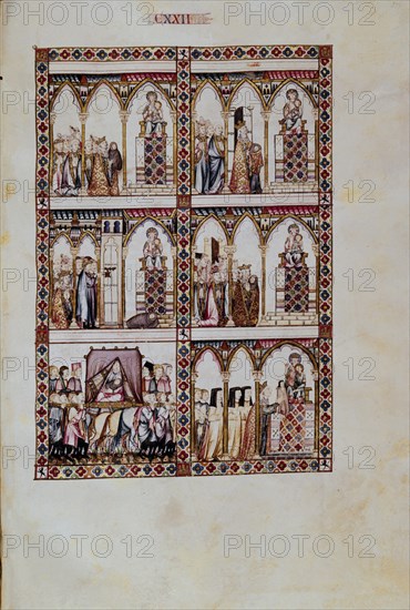 ALFONSO X EL SABIO 1221/84
MTI1-CANTIGA STA MARIA Nº122-F173R-RESURRECCION DE UNA NIÑA OFRECIDA A LA VIRGEN-S XIII
SAN LORENZO DEL ESCORIAL, MONASTERIO-BIBLIOTECA
MADRID