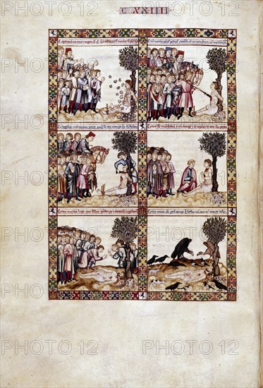 ALFONSO X EL SABIO 1221/84
MTI1-CANTIGA STA MARIA Nº124-F175V-CRISTIANO ES SALVADO DE CONDENA A MUERTE- S XIII
SAN LORENZO DEL ESCORIAL, MONASTERIO-BIBLIOTECA
MADRID