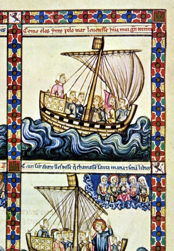 Ship sailing on the tormented seas of Brittany