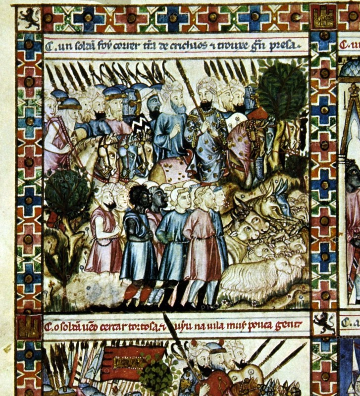 ALFONSO X EL SABIO 1221/84
D-MTI1-CANTIGA STA MARIA Nº165-F221V-A-PRISIONEROS DE GUERRA DEL SULTAN DE ALEPO Y DAMASCO-S XIII
SAN LORENZO DEL ESCORIAL, MONASTERIO-BIBLIOTECA
MADRID