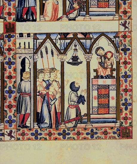 ALFONSO X EL SABIO 1221/84
D-MS.B.R.20- CANTIGA STA MARIA-Nº207-F19-F-CABALLEROS Y SOLDADO ROGANDO A LA VIRGEN-S XIII
FLORENCIA, BIBLIOTECA NACIONAL
ITALIA

This image is not downloadable. Contact us for the high res.