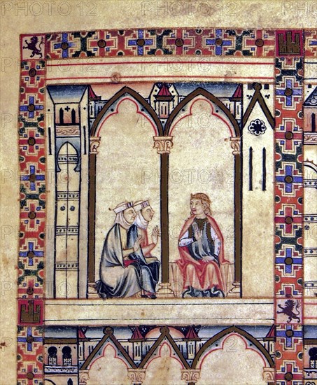 ALFONSO X EL SABIO 1221/84
D-MS.B.R.20- CANTIGA STA MARIA-Nº312-F58-A-CELESTINAS HACEN PERDER CORDURA A LA DONCELLA-S XIII
FLORENCIA, BIBLIOTECA NACIONAL
ITALIA

This image is not downloadable. Contact us for the high res.
