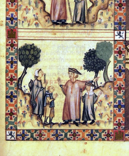 ALFONSO X EL SABIO 1221/84
D-MS.B.R.20-CANTIGA STA MARIA-Nº272-F96-E-CIEGA CURADA EN VILLASIRGA-PEREGRINOS-S XIII
FLORENCIA, BIBLIOTECA NACIONAL
ITALIA