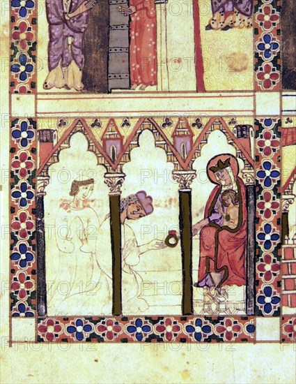 ALFONSO X EL SABIO 1221/84
D-MS.B.R.20- CANTIGA STA MARIA-F12-E-OFRENDA
FLORENCIA, BIBLIOTECA NACIONAL
ITALIA