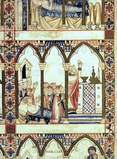 ALFONSO X EL SABIO 1221/84
D-MS.B.R.20- CANTIGA STA MARIA-F90V-D-CONSAGRACION-
FLORENCIA, BIBLIOTECA NACIONAL
ITALIA