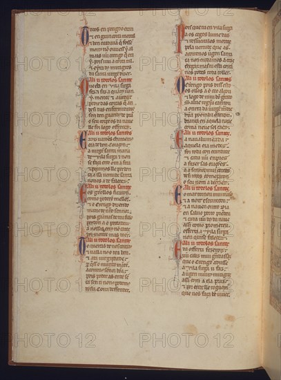ALFONSO X EL SABIO 1221/84
MS B.R.20- CANTIGA STA MARIA Nº313-F17V-TEXTO-ESTROFA EN VERSO GALAICO PORTUGUES- S XIII
FLORENCIA, BIBLIOTECA NACIONAL
ITALIA