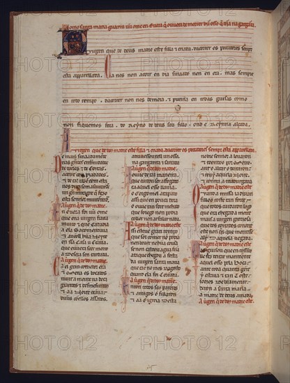ALFONSO X EL SABIO 1221/84
MS B.R.20-CANTIGA STA MARIA Nº322-F28V-TEXTO-ESTROFA EN VERSO GALAICO PORTUGUES- S XIII
FLORENCIA, BIBLIOTECA NACIONAL
ITALIA