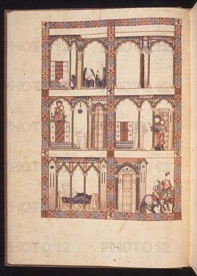 ALFONSO X EL SABIO 1221/84
CANTIGA STA MARIA Nº285-F33V-VIRGEN HACE VOLVER A LA MONJA Q SE FUGO CON CABALLERO -MINIATURA S XIII
FLORENCIA, BIBLIOTECA NACIONAL
ITALIA