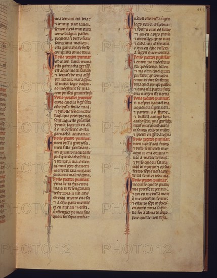 ALFONSO X EL SABIO 1221/84
MS B.R.20- CANTIGA STA MARIA Nº274-F48R-TEXTO-ESTROFA EN VERSO GALAICO PORTUGUES- S XIII
FLORENCIA, BIBLIOTECA NACIONAL
ITALIA