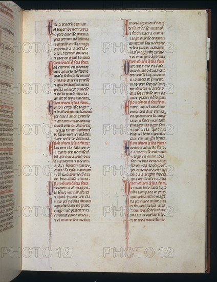 ALFONSO X EL SABIO 1221/84
MS B.R.20- CANTIGA STA MARIA Nº312-F57R-TEXTO-ESTROFA EN VERSO GALAICO PORTUGUES- S XIII
FLORENCIA, BIBLIOTECA NACIONAL
ITALIA