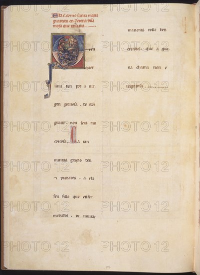 ALFONSO X EL SABIO 1221/84
MS B.R.20- CANTIGA STA MARIA Nº319-F75V-TEXTO-ESTROFA EN VERSO GALAICO PORTUGUES- S XIII
FLORENCIA, BIBLIOTECA NACIONAL
ITALIA