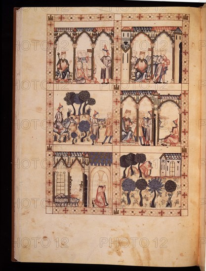 ALFONSO X EL SABIO 1221/84
CANTIGA STA MARIA Nº363-F77V-VIRGEN LIBERA A CAUTIVO DEL CONDE DE MONTFORT POR COMPONER CANTIGA
FLORENCIA, BIBLIOTECA NACIONAL
ITALIA

This image is not downloadable. Contact us for the high res.