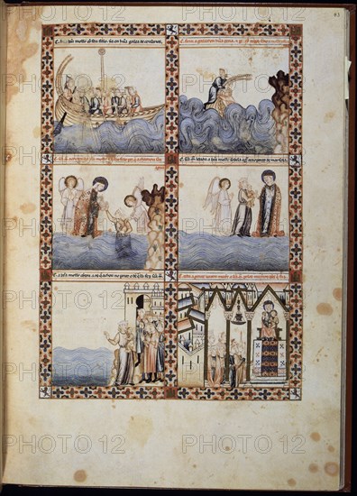 ALFONSO X EL SABIO 1221/84
MS B.R.20- CANTIGA STA MARIA Nº236-F83R-VIRGEN SALVA A MUJER CON SU HIJO DE LOS PELIGROS DEL MAR-
FLORENCIA, BIBLIOTECA NACIONAL
ITALIA
