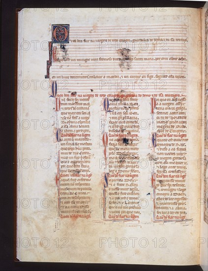 ALFONSO X EL SABIO 1221/84
MS B.R.20- CANTIGA STA MARIA Nº284-F84V-TEXTO-ESTROFA EN VERSO GALAICO PORTUGUES- S XIII
FLORENCIA, BIBLIOTECA NACIONAL
ITALIA