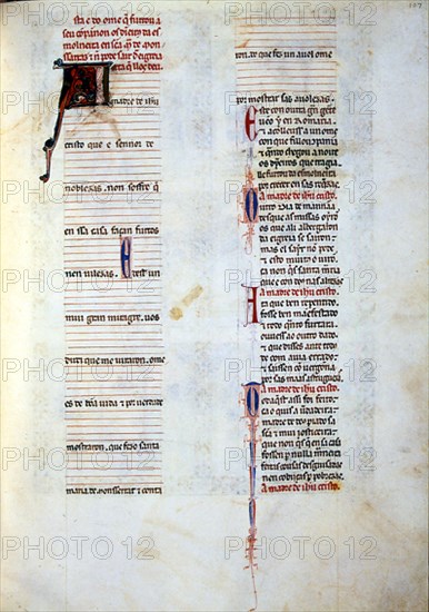 ALFONSO X EL SABIO 1221/84
MS B.R.20- CANTIGA STA MARIA Nº302-F107R-TEXTO-ESTROFA EN VERSO GALAICO PORTUGUES- S XIII
FLORENCIA, BIBLIOTECA NACIONAL
ITALIA

This image is not downloadable. Contact us for the high res.