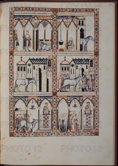 ALFONSO X EL SABIO 1221/84
CANTIGA STA MARIA Nº228-F112R-LA VIRGEN DE TERENA CURA A UN MULO CON LAS PATAS AGARROTADAS
FLORENCIA, BIBLIOTECA NACIONAL
ITALIA