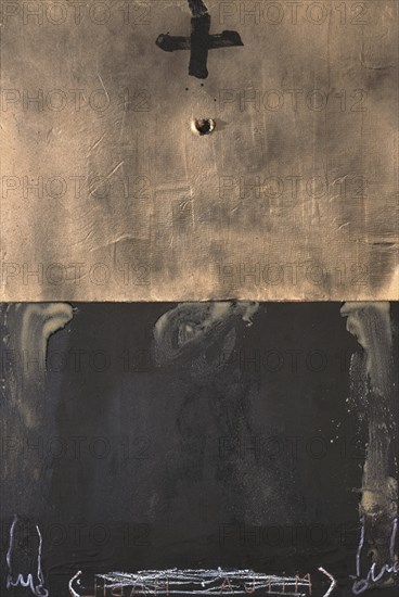 TAPIES ANTONI 1923-
MITJA HABIL - 2003 - 194x130 - MIXTA SOBRE MADERA
MADRID, GALERIA SOLEDAD LORENZO
MADRID