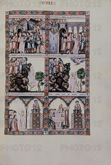 ALFONSO X EL SABIO 1221/84
MTI1-CANTIGA STA MARIA- Nº107-F154R-VIRGEN SALVA A JUDIA QUE DESPEÑARON EN SEGOVIA-S XIII MINIATURA
SAN LORENZO DEL ESCORIAL, MONASTERIO-BIBLIOTECA
MADRID

This image is not downloadable. Contact us for the high res.