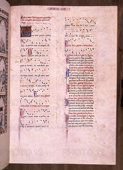 ALFONSO X EL SABIO 1221/84
MTI1-CANTIGA STA MARIA Nº39-F58R-TEXTO-ESTROFA EN VERSO GALAICO PORTUGUES-S XIII
SAN LORENZO DEL ESCORIAL, MONASTERIO-BIBLIOTECA
MADRID

This image is not downloadable. Contact us for the high res.