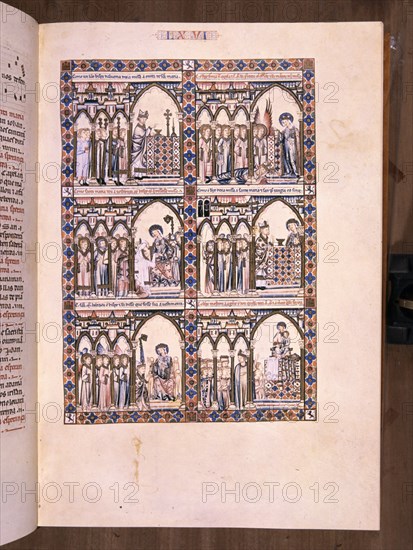 ALFONSO X EL SABIO 1221/84
MTI1-CANTIGA STA MARIA Nº66-F98R-VIRGEN HACE A OBISPO DECIR MISA EN AUVERGNE Y LE DA LA VESTIMENTA
SAN LORENZO DEL ESCORIAL, MONASTERIO-BIBLIOTECA
MADRID

This image is not downloadable. Contact us for the high res.