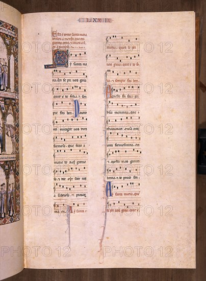 ALFONSO X EL SABIO 1221/84
MTI1-CANTIGA STA MARIA Nº79-116R-TEXTO-ESTROFA EN VERSO GALAICO PORTUGUES-S XIII
SAN LORENZO DEL ESCORIAL, MONASTERIO-BIBLIOTECA
MADRID

This image is not downloadable. Contact us for the high res.