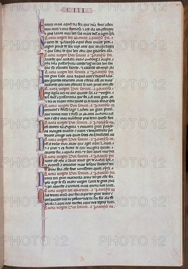 ALFONSO X EL SABIO 1221/84
MTI1-CANTIGA STA MARIA Nº103-F148R-TEXTO-ESTROFA EN VERSO GALAICO PORTUGUES-S XIII
SAN LORENZO DEL ESCORIAL, MONASTERIO-BIBLIOTECA
MADRID

This image is not downloadable. Contact us for the high res.