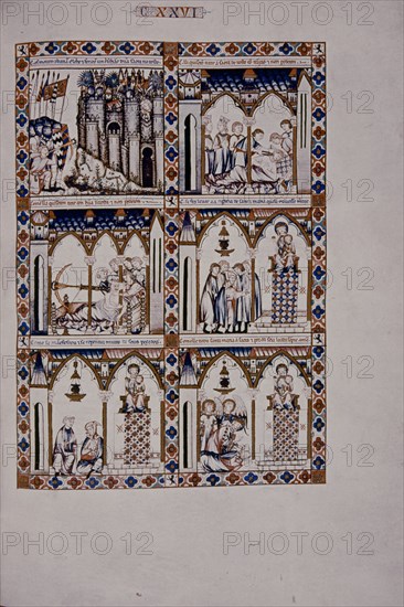 ALFONSO X EL SABIO 1221/84
MTI1-CANTIGA STA MARIA Nº126-F179R-LA VIRGEN SANA A UN HOMBRE EN ELCHE DE UNA SAETADA EN EL ROSTRO
SAN LORENZO DEL ESCORIAL, MONASTERIO-BIBLIOTECA
MADRID