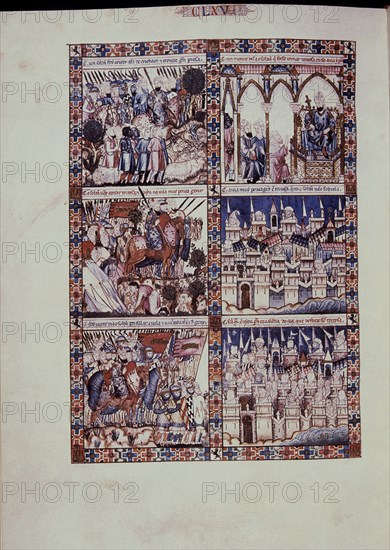 ALFONSO X EL SABIO 1221/84
MTI1-CANTIGA STA MARIA Nº165-F221V-LA VIRGEN DEFIENDE UNA VILLA QUE SE LLAMA TORTOSA DE ULTRAMAR
SAN LORENZO DEL ESCORIAL, MONASTERIO-BIBLIOTECA
MADRID

This image is not downloadable. Contact us for the high res.
