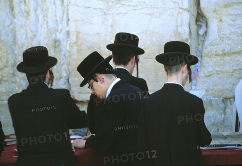 Orthodox Jews pray at the Western Wall in Jerusalem