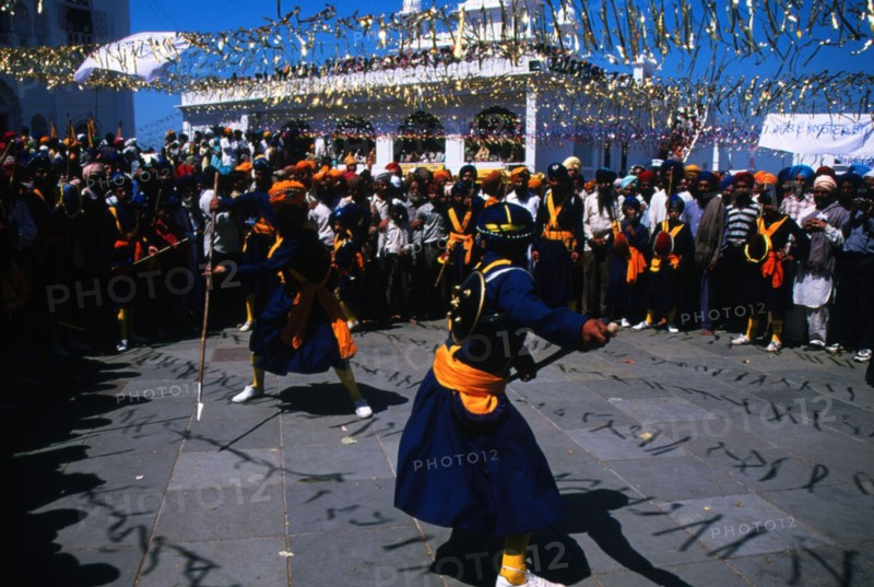 Sikhs re-enact ancient battles during the Festival of Hola Mohalla, Anantapur, India