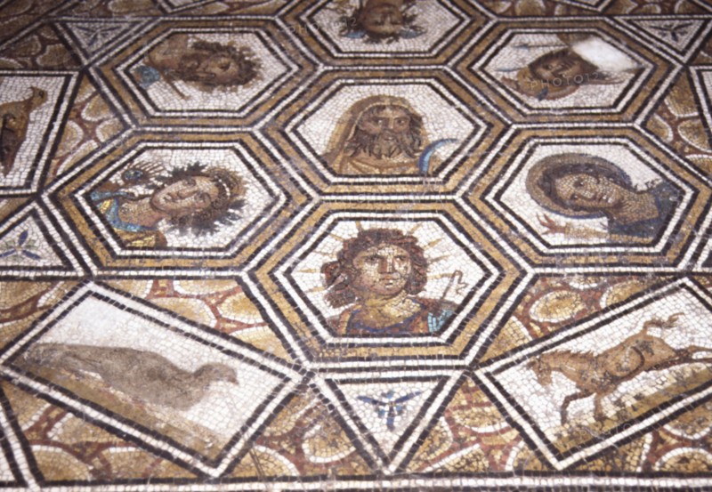 Roman mosaic, Zodiac signs