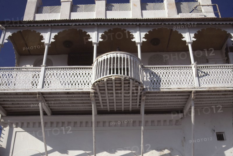 Détail architectural à al lawatia, un quartier de Mutrah, dans le Sultanat d'Oman