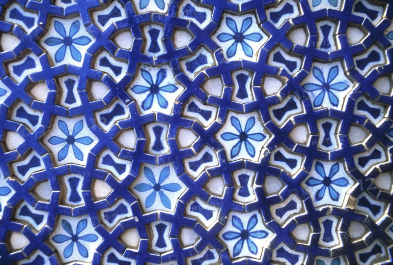 Hand painted tilework at mausoleum of Rukn-i-Alam