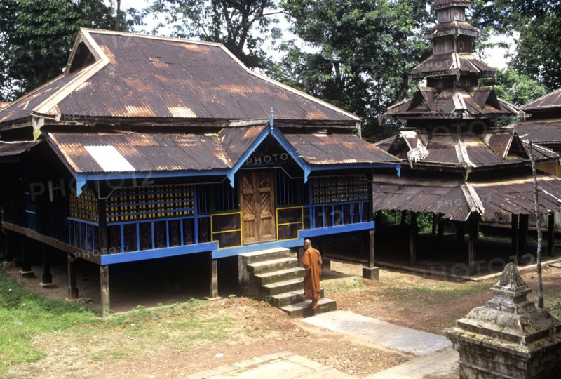 Buddhist monk resthouse for pilgrims Myanmar