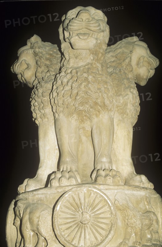 Lion Capital of the Sarnath stupa raised by Ashoka