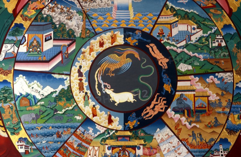 Buddhist  Darma wheel of life artwork