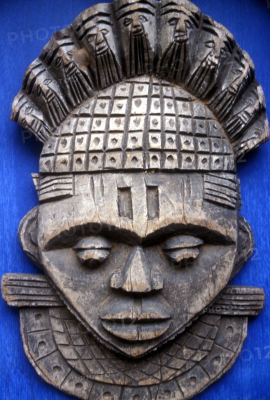 AShante tribal mask used in tribal initiation ceremonies and other practices. West Africa.
