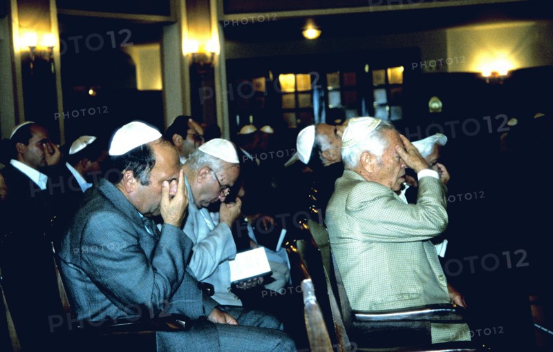 Male Jews worship in the Neve Shalom synagogue in Istanbul Turkey